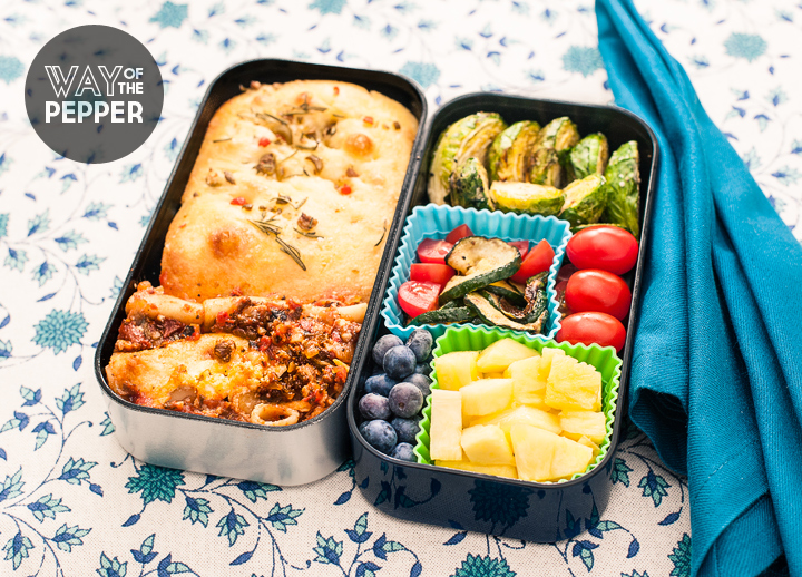 Bento: Baked Ziti & Focaccia